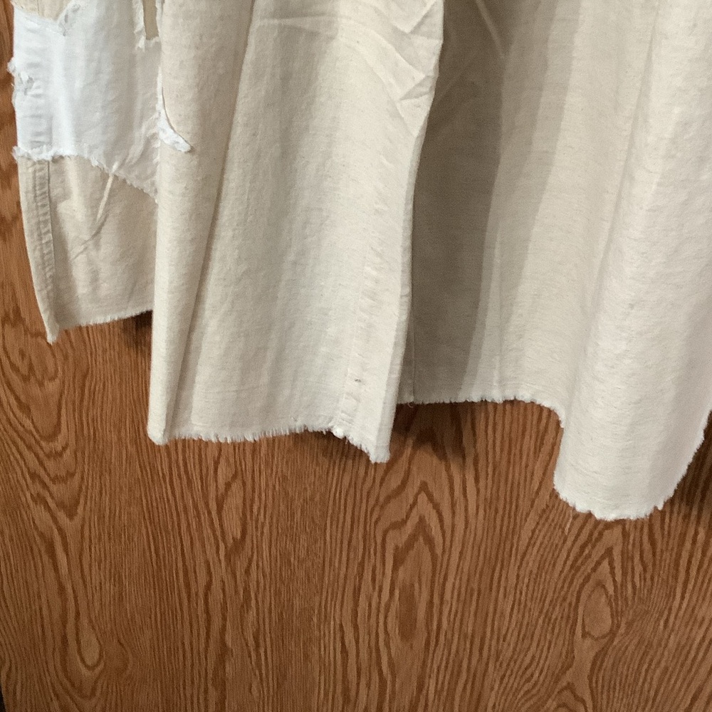 Beige Wide-Leg Pants and top with Distressed Detail a set - Picture 2 of 9